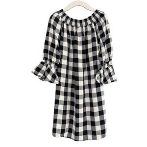7 For All Mankind Black and White Gingham Plaid Kids Dress Size M